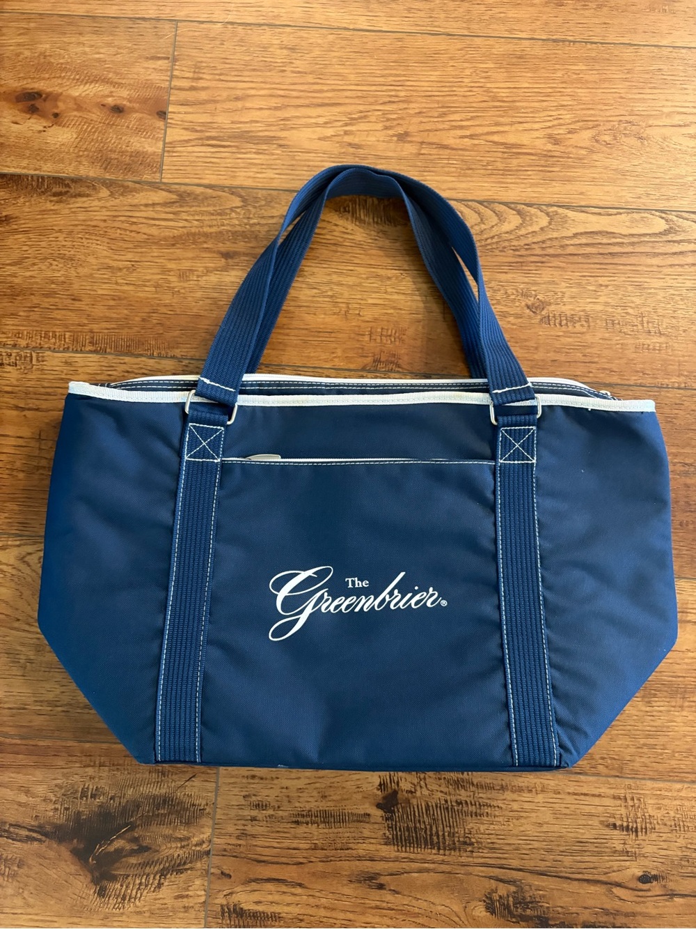 The Greenbrier Picnic Time Cooler Tote Navy Insulated Bag 22x12